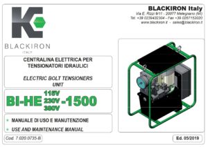 Black Iron BI-HE-1500 Elektrisches Hydraulikaggregat 1500 bar