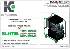 Black Iron BI-HTW Elektro-Hydraulikaggregat 700 bar für Hydraulikschrauber