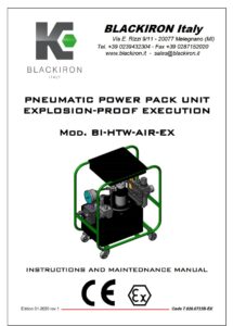 Black Iron BI-HTW-AIR-EX ATEX Pneumatik Hydraulikaggregat 700 bar