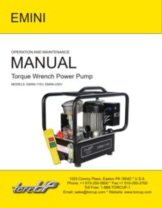 TorcUP EMINI Hydraulikaggregat Bedienungsanleitung und technische Dokumentation