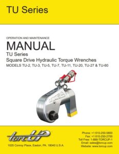TorcUP TU Vierkant Hydraulikschrauber Bedienungsanleitung und Ersatzteilzeichnungen